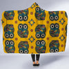 Ornamental Owl Pattern Print Hooded Blanket-grizzshop