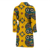 Ornamental Owl Pattern Print Men Long Robe-grizzshop