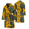 Ornamental Owl Pattern Print Men Long Robe-grizzshop