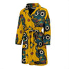 Ornamental Owl Pattern Print Men Long Robe-grizzshop