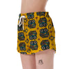 Ornamental Owl Pattern Print Women's Shorts-grizzshop