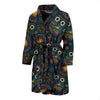 Ornamental Owl Print Pattern Men Long Robe-grizzshop