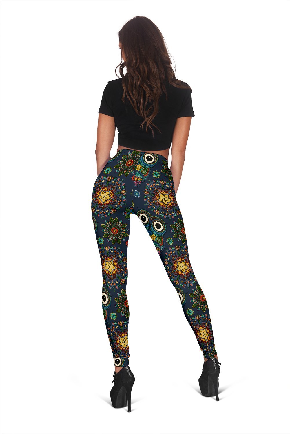 Ornamental Owl Print Pattern Women Leggings-grizzshop