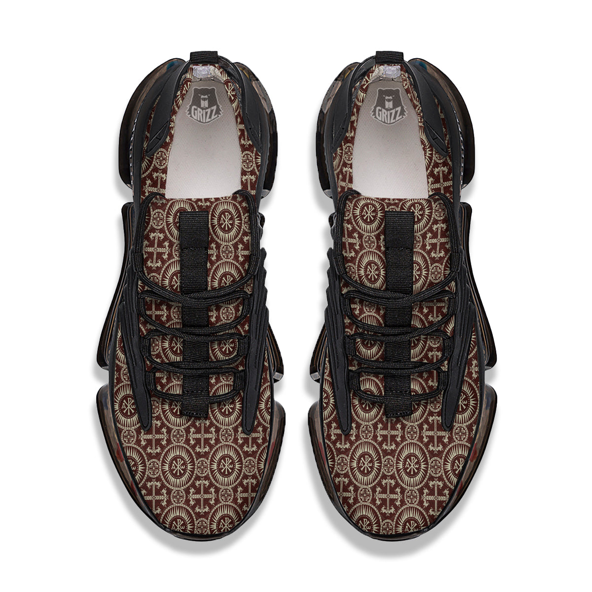 Orthodox Classic Print Pattern Black Gym Shoes-grizzshop