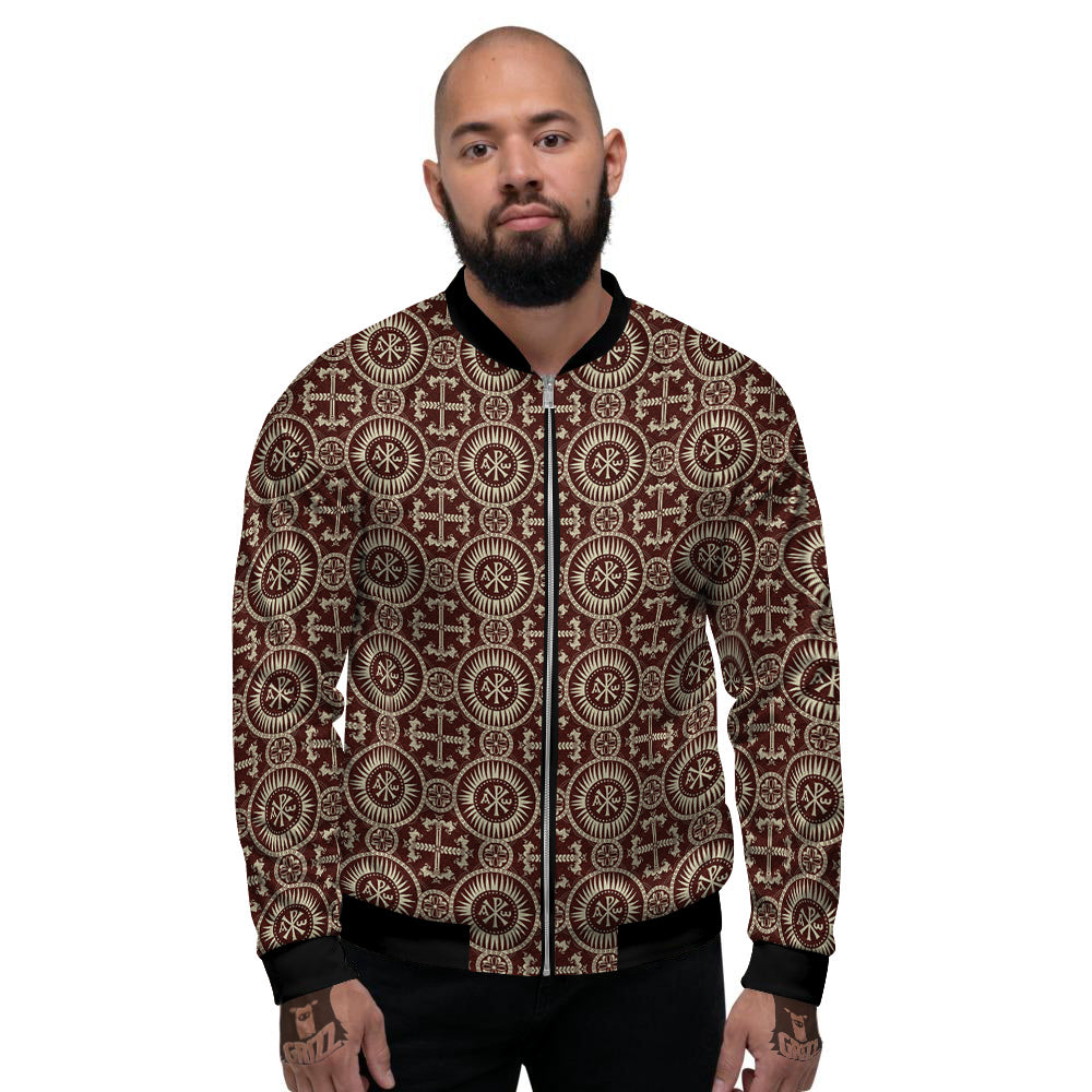 Orthodox Classic Print Pattern Men's Bomber Jacket-grizzshop