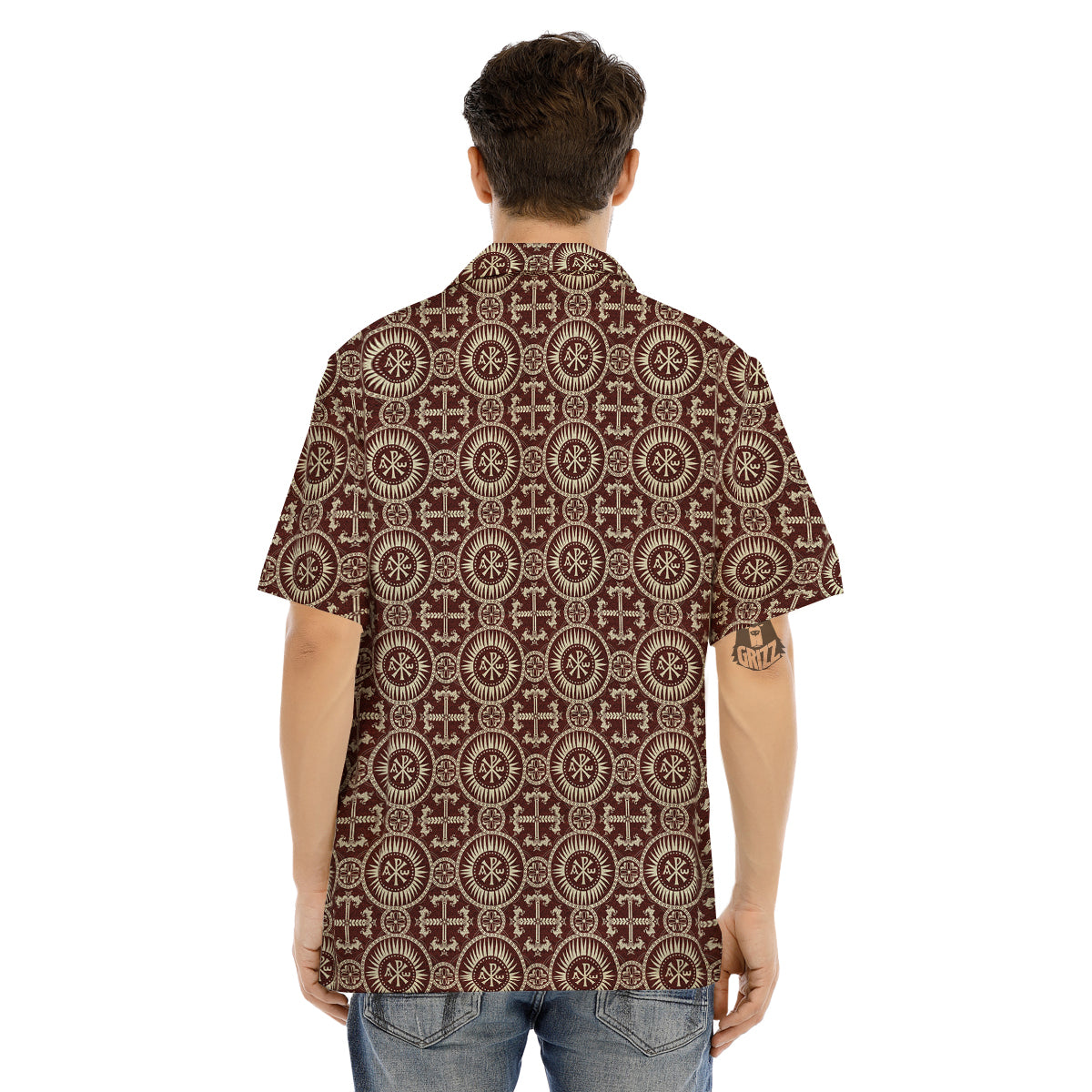 Orthodox Classic Print Pattern Men's Hawaiian Shirt-grizzshop