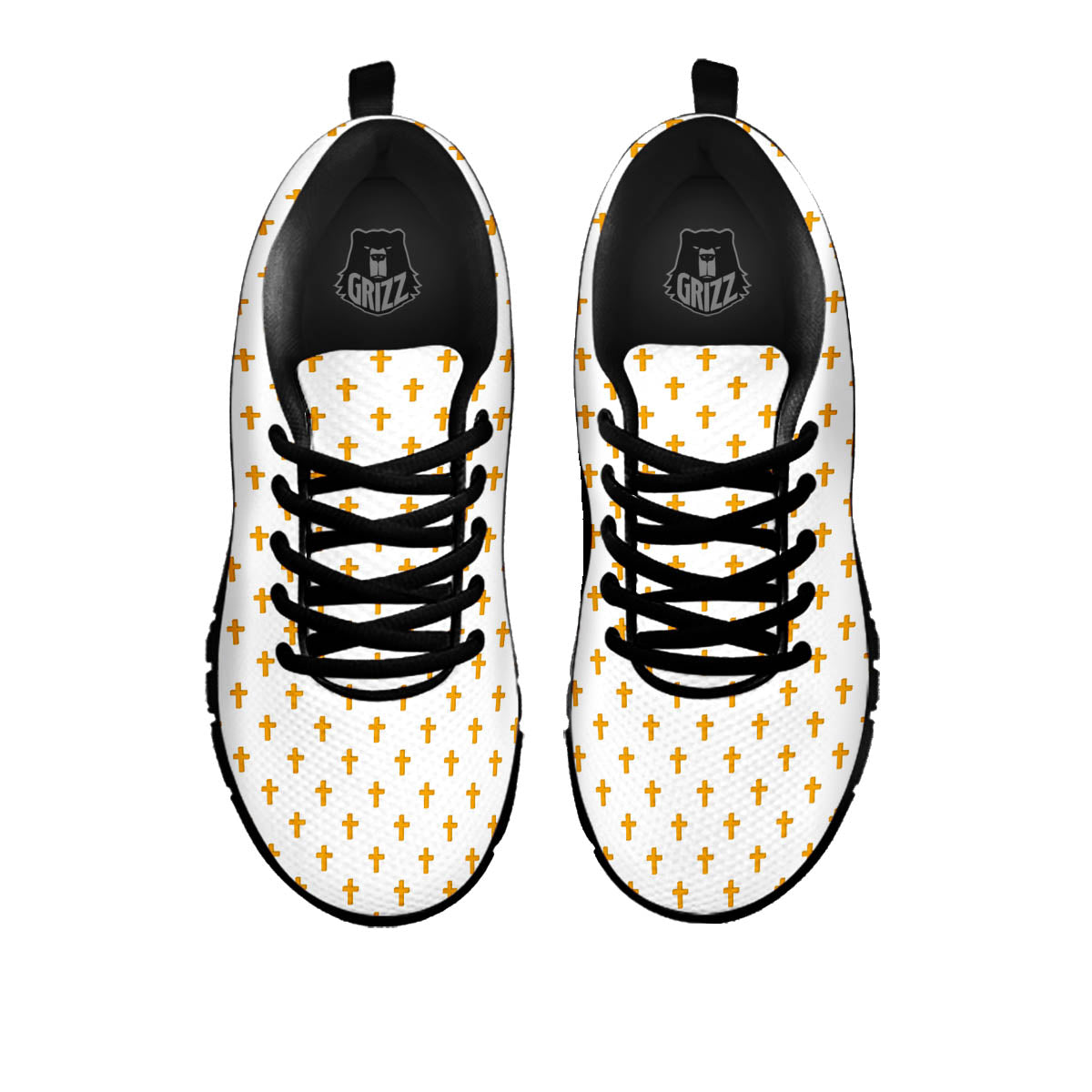 Orthodox Cross Print Pattern Black Sneaker-grizzshop
