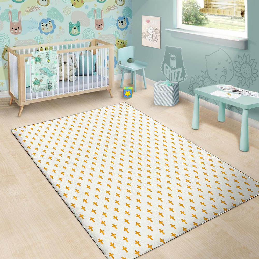 Orthodox Cross Print Pattern Floor Mat-grizzshop