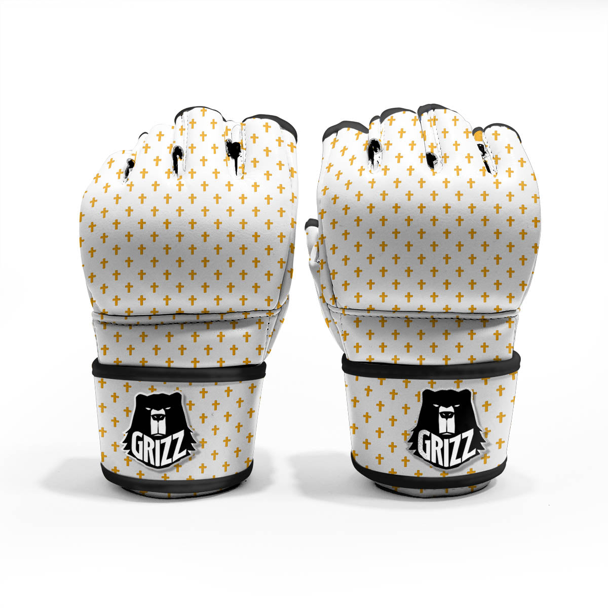 Orthodox Cross Print Pattern MMA Gloves-grizzshop