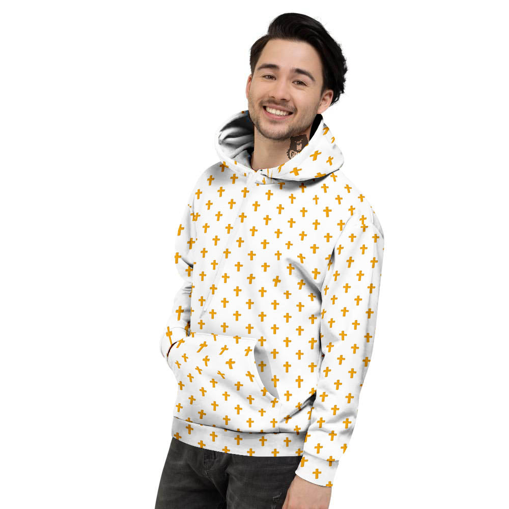 Orthodox Cross Print Pattern Men's Hoodie-grizzshop