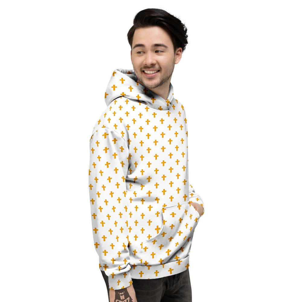 Orthodox Cross Print Pattern Men's Hoodie-grizzshop