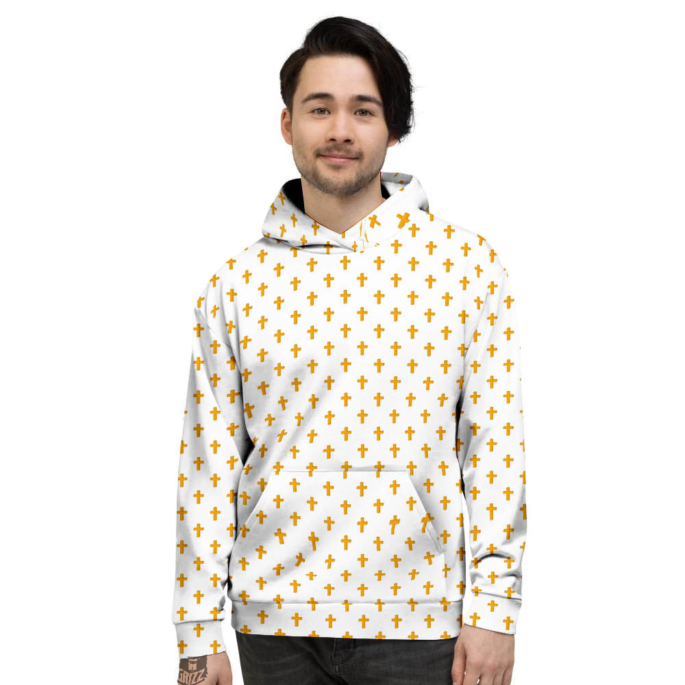 Orthodox Cross Print Pattern Men's Hoodie-grizzshop