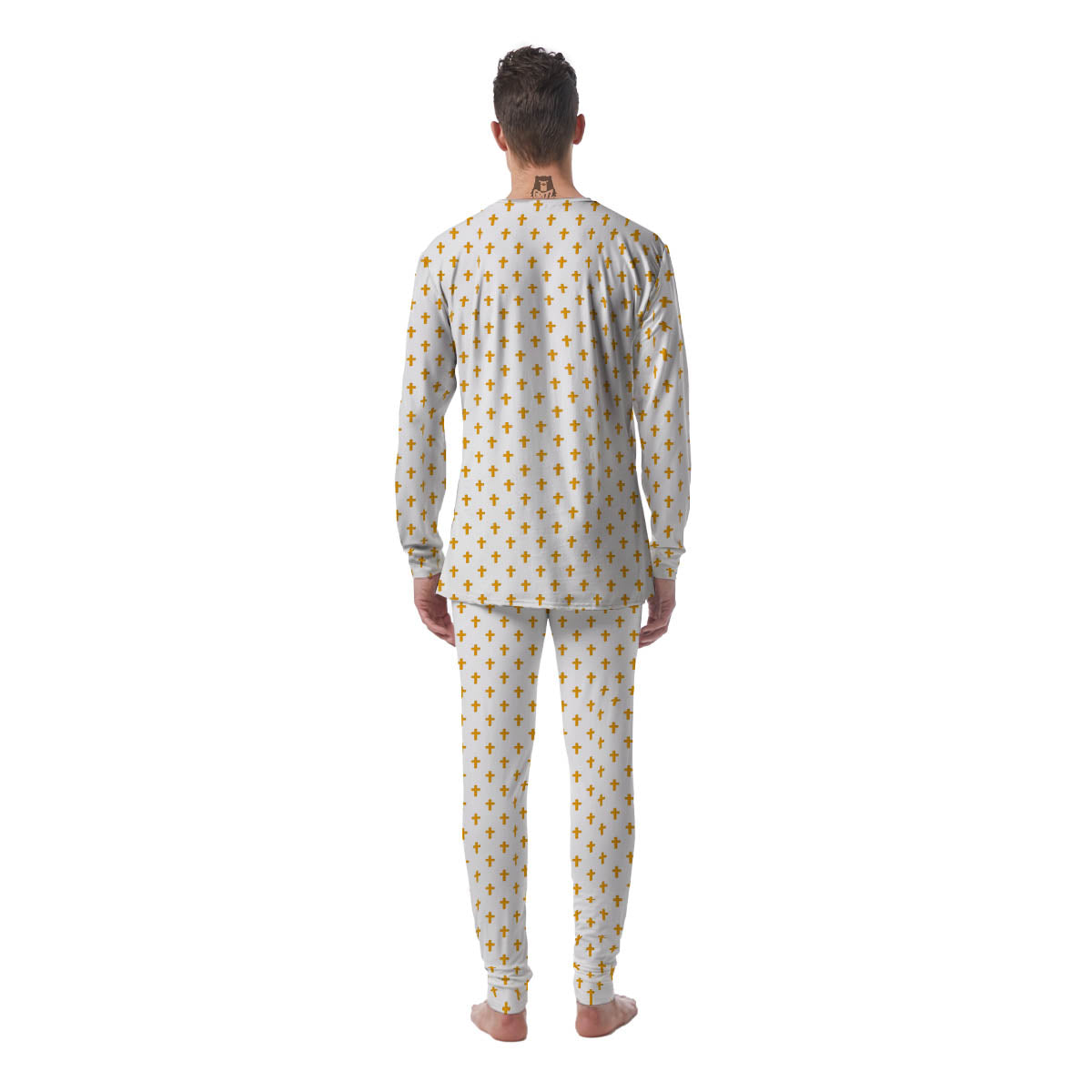 Orthodox Cross Print Pattern Men's Pajamas-grizzshop