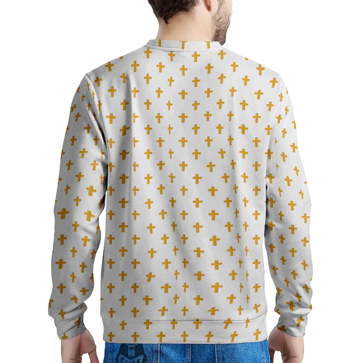 Orthodox Cross Print Pattern Men's Sweatshirt-grizzshop