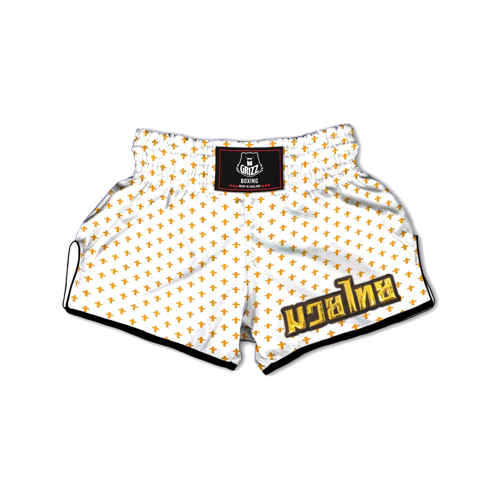 Orthodox Cross Print Pattern Muay Thai Boxing Shorts-grizzshop