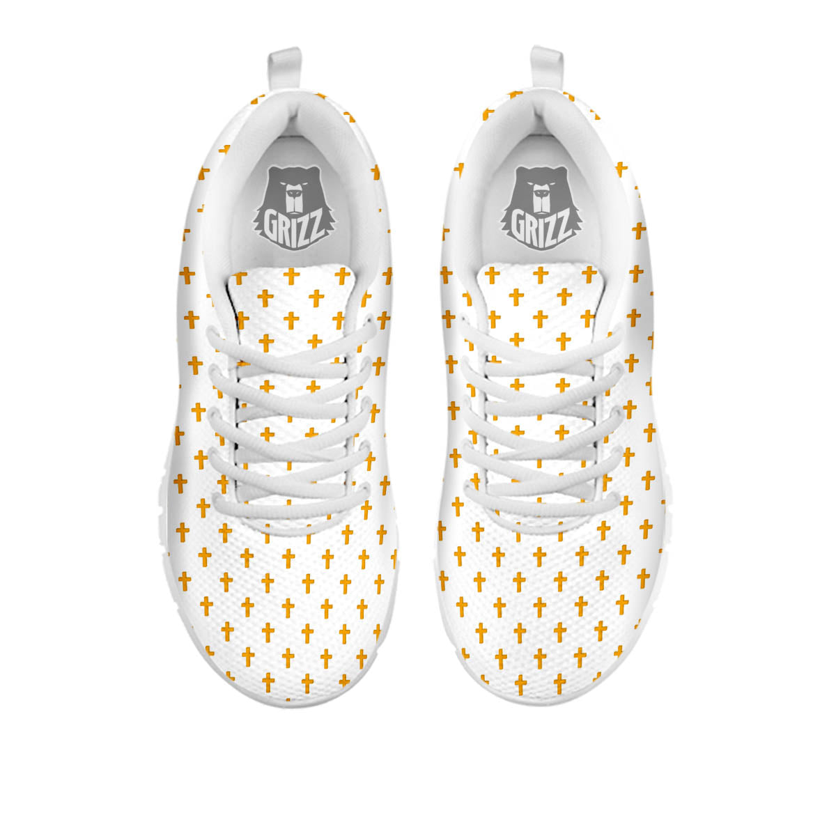 Orthodox Cross Print Pattern White Sneaker-grizzshop