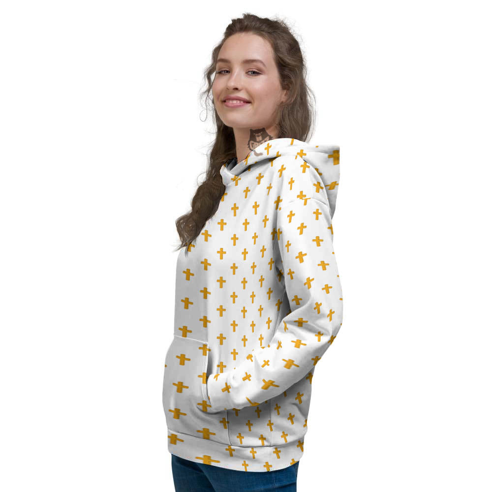 Orthodox Cross Print Pattern Women's Hoodie-grizzshop
