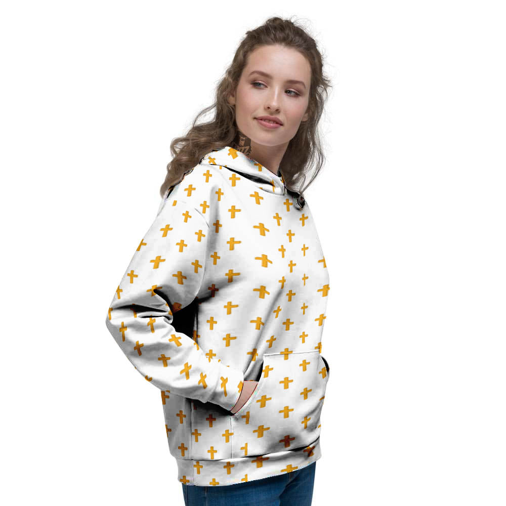 Orthodox Cross Print Pattern Women's Hoodie-grizzshop