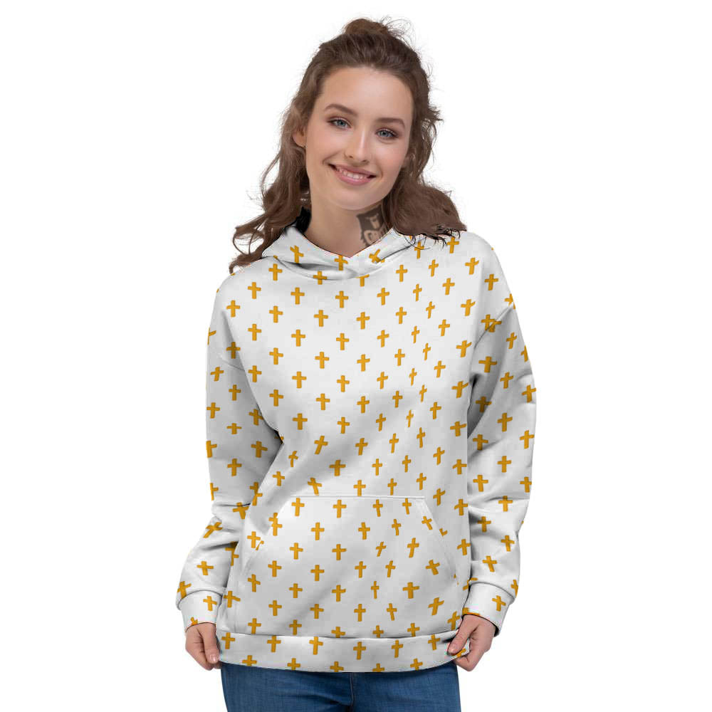 Orthodox Cross Print Pattern Women's Hoodie-grizzshop