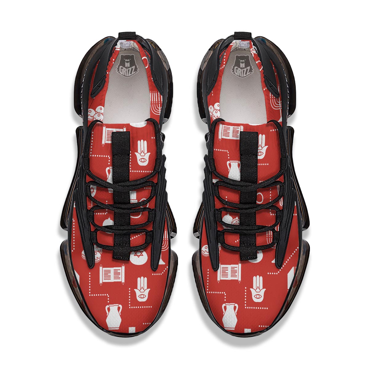 Orthodox Print Pattern Black Gym Shoes-grizzshop