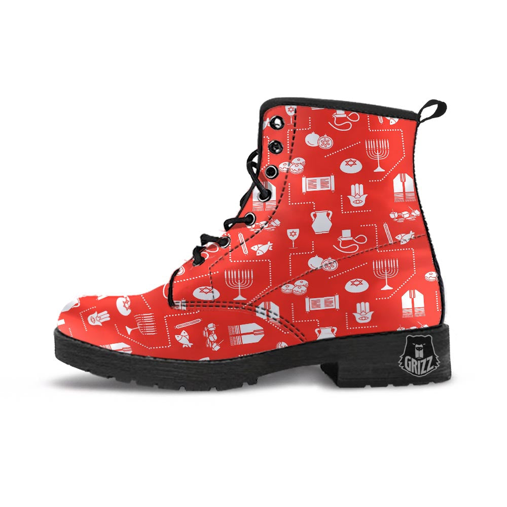 Orthodox Print Pattern Leather Boots-grizzshop
