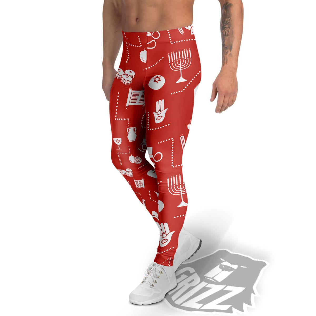 Orthodox Print Pattern Men's Leggings-grizzshop