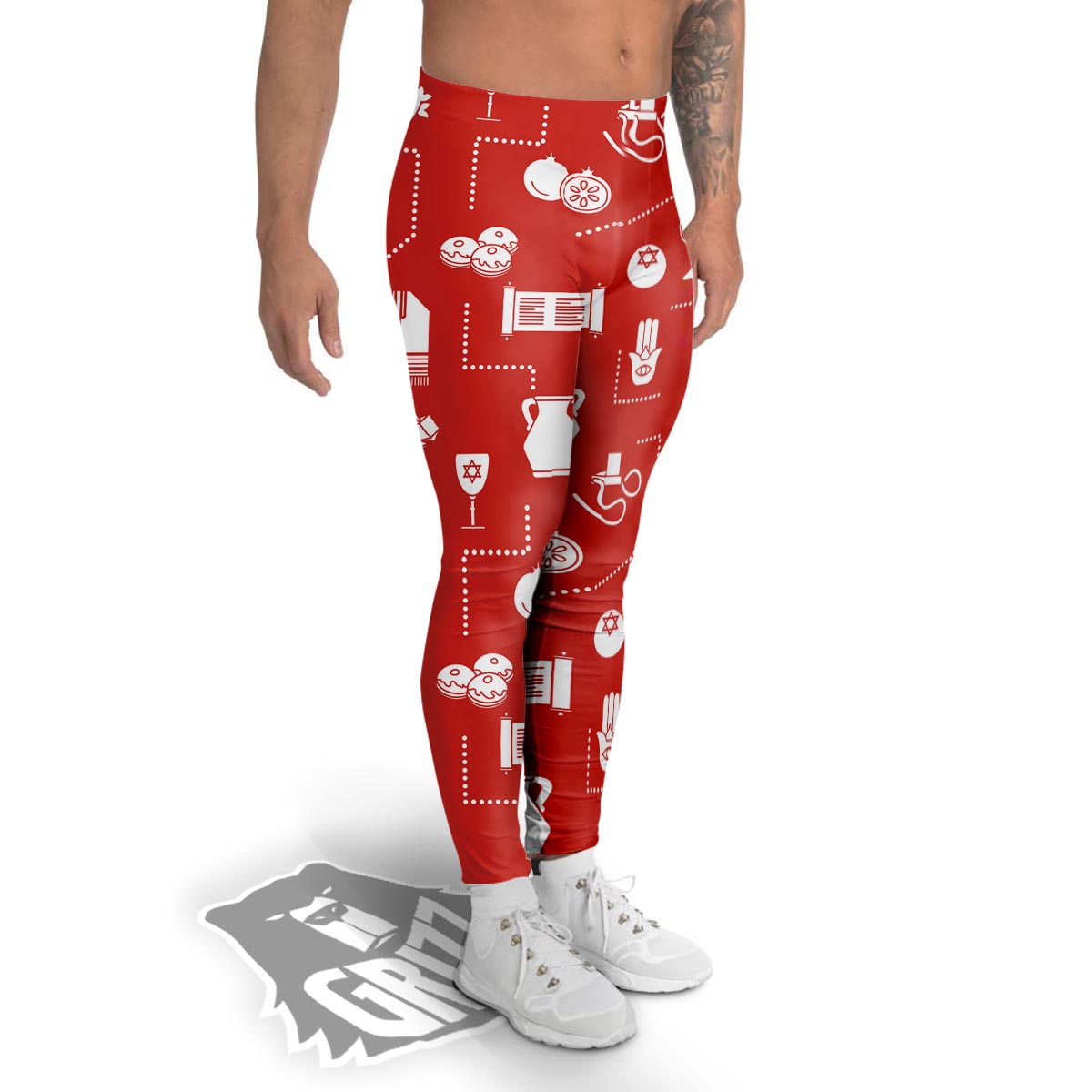 Orthodox Print Pattern Men's Leggings-grizzshop