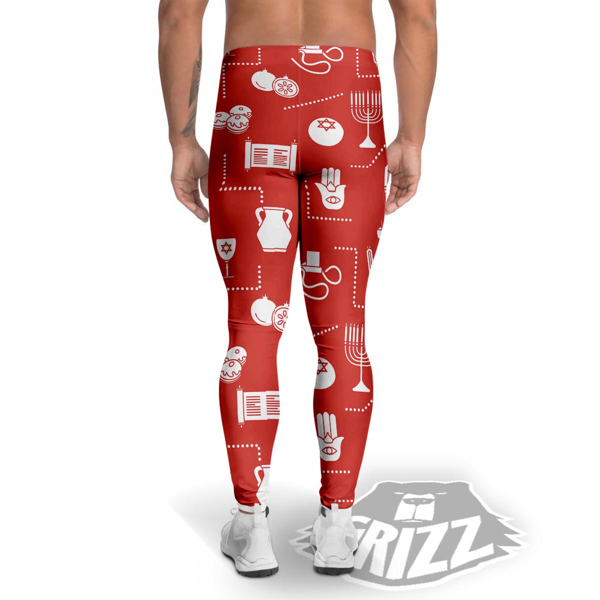 Orthodox Print Pattern Men's Leggings-grizzshop