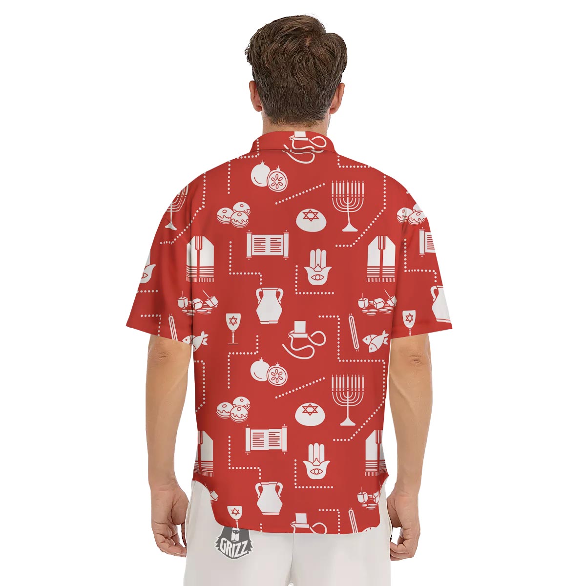Orthodox Print Pattern Men's Short Sleeve Shirts-grizzshop