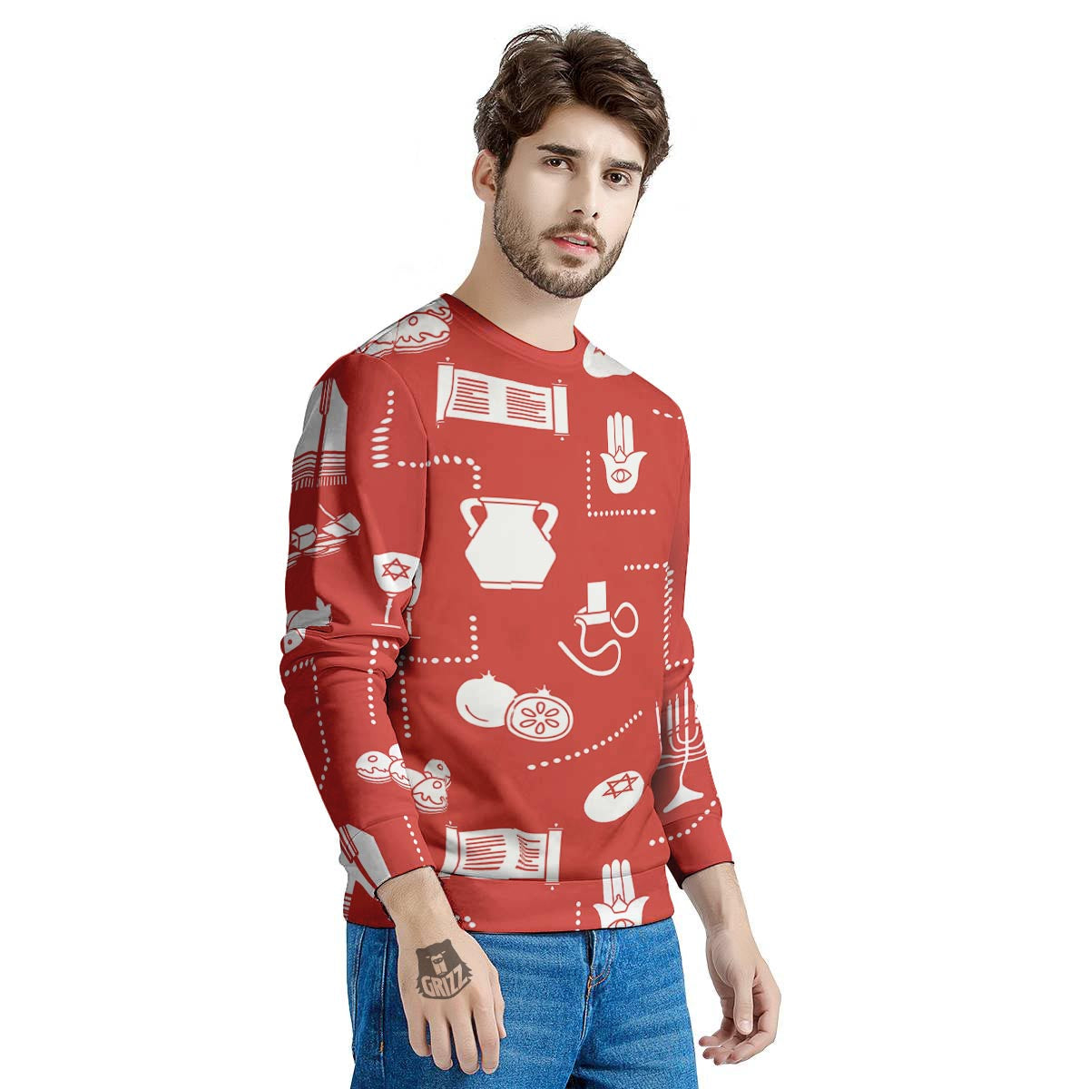 Orthodox Print Pattern Men's Sweatshirt-grizzshop