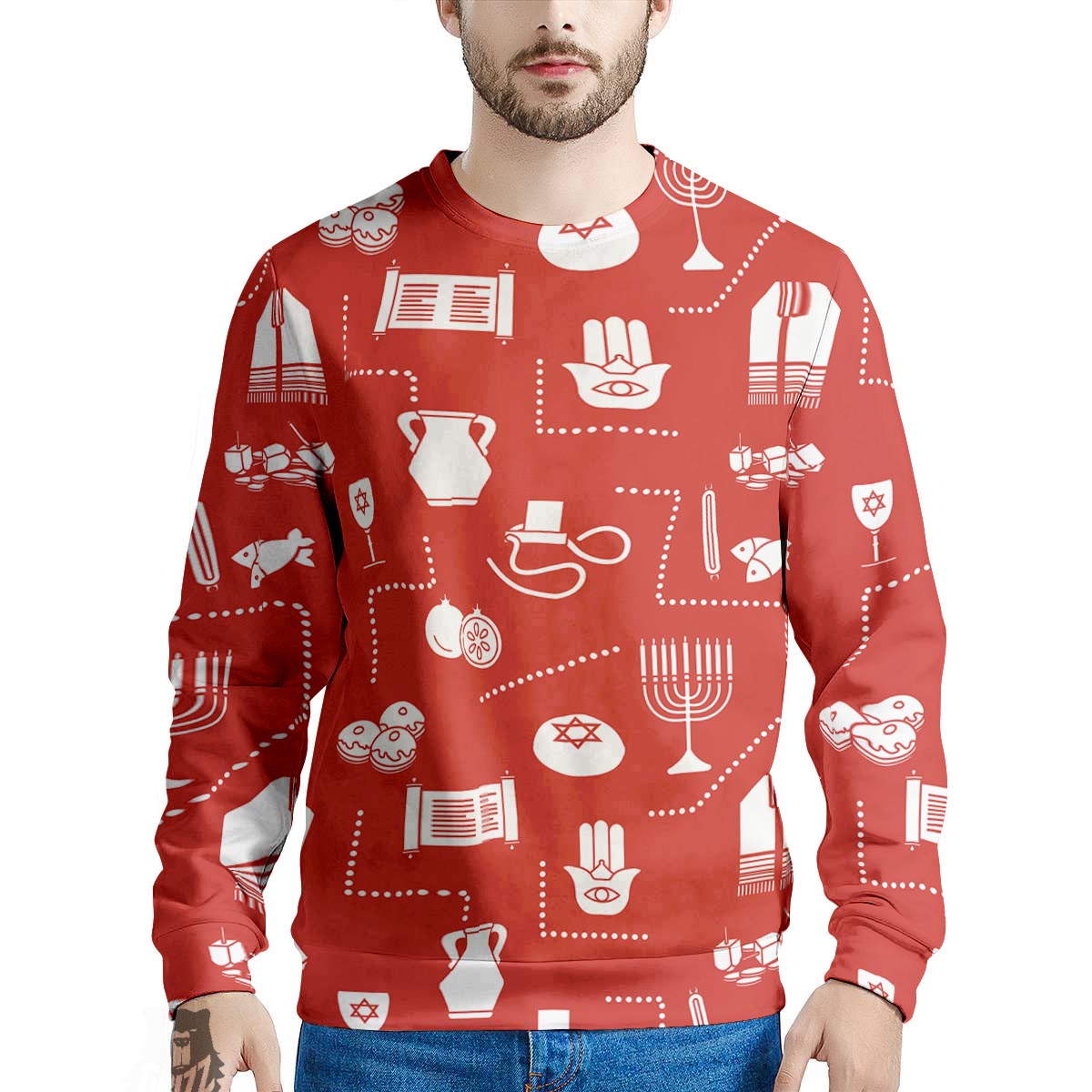 Orthodox Print Pattern Men's Sweatshirt-grizzshop