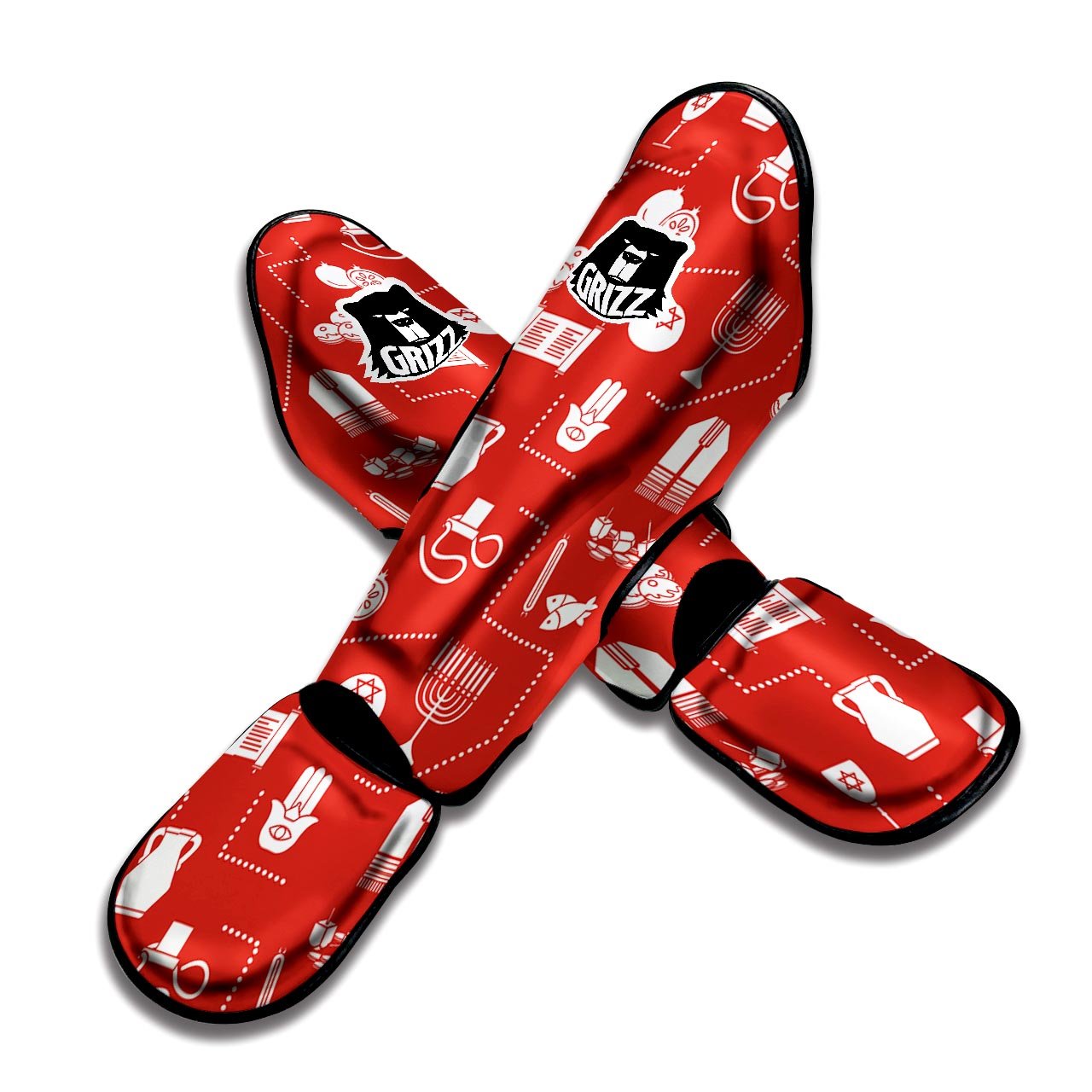 Orthodox Print Pattern Muay Thai Shin Guards-grizzshop