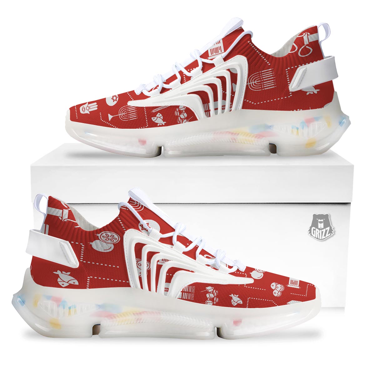 Orthodox Print Pattern White Gym Shoes-grizzshop