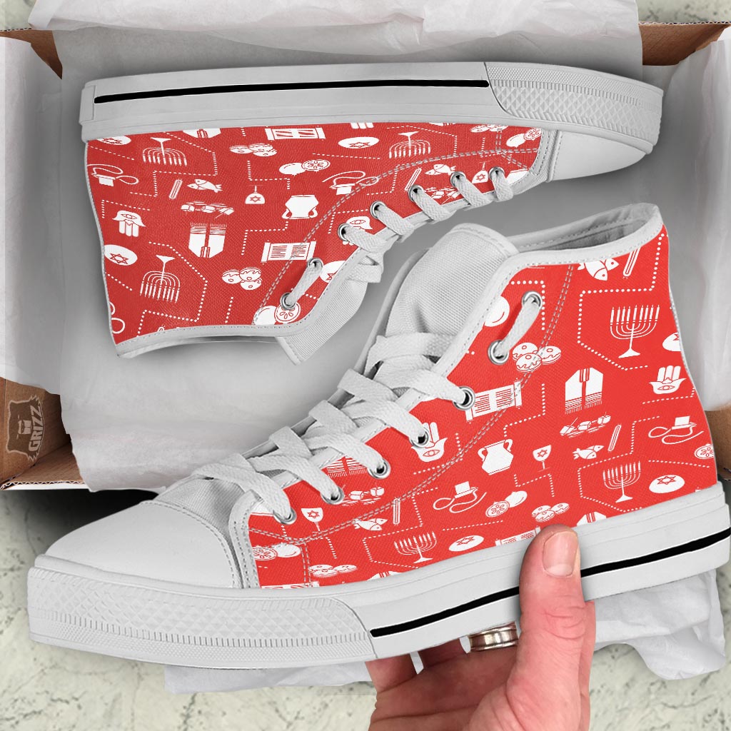 Orthodox Print Pattern White High Top Shoes-grizzshop