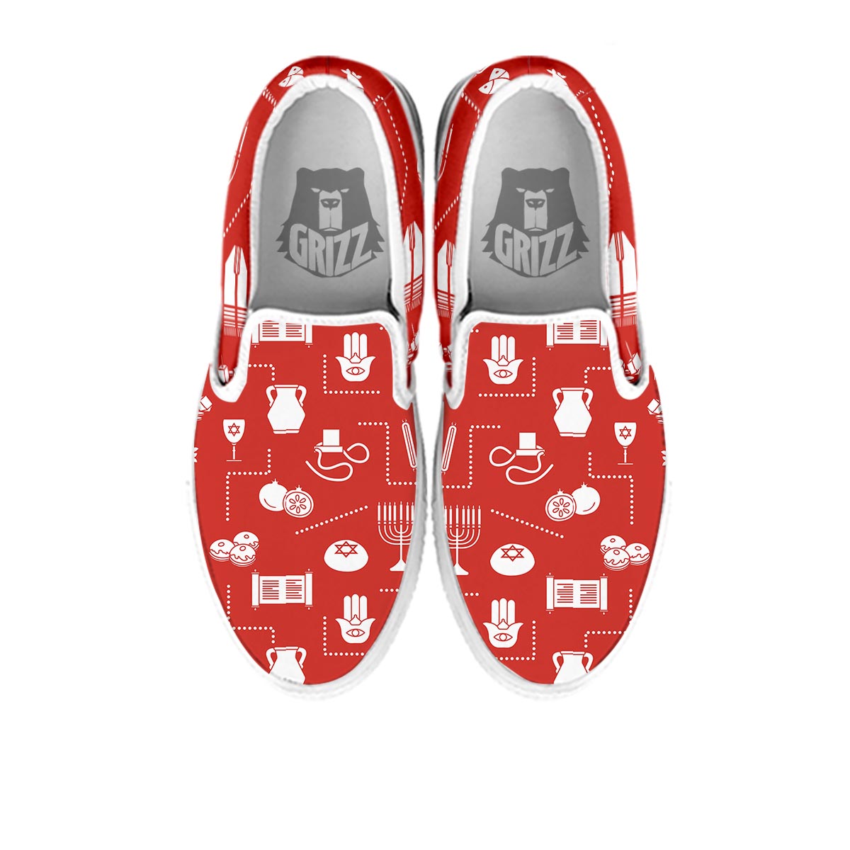 Orthodox Print Pattern White Slip On Shoes-grizzshop