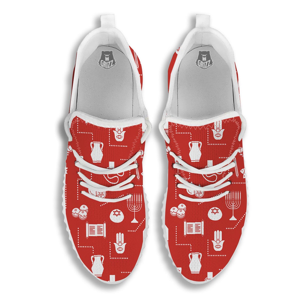 Orthodox Print Pattern White Walking Shoes-grizzshop