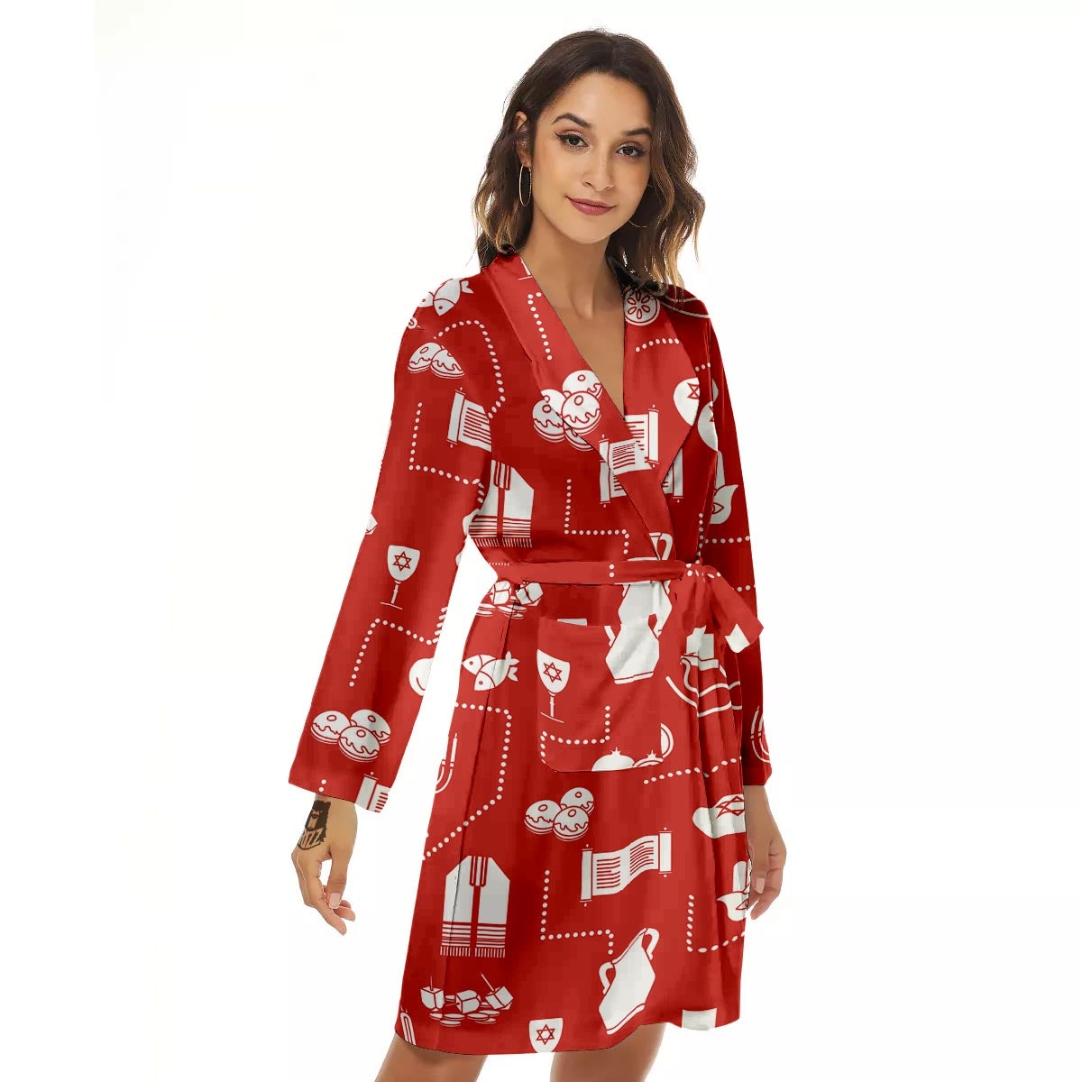 Orthodox Print Pattern Women's Robe-grizzshop