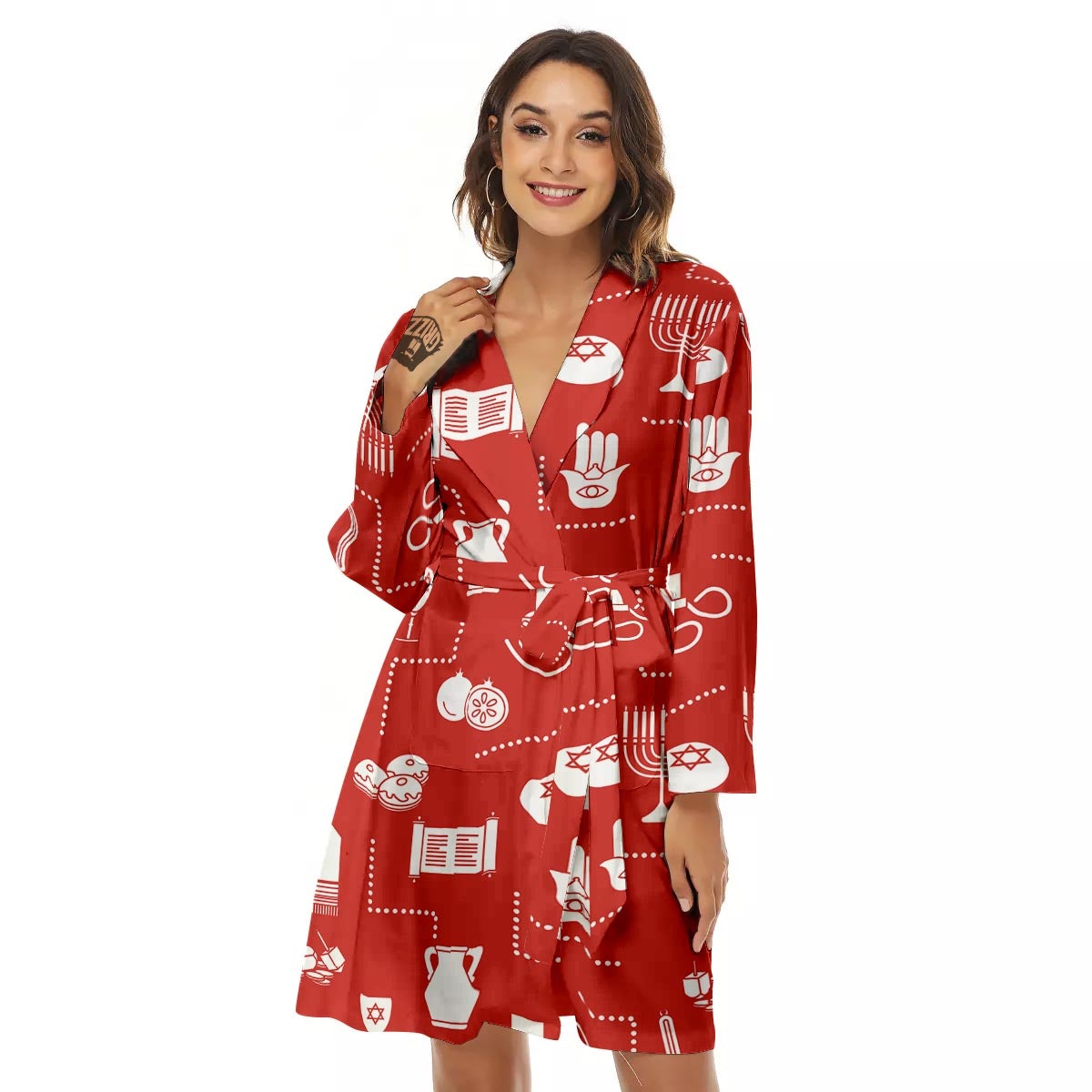 Orthodox Print Pattern Women's Robe-grizzshop