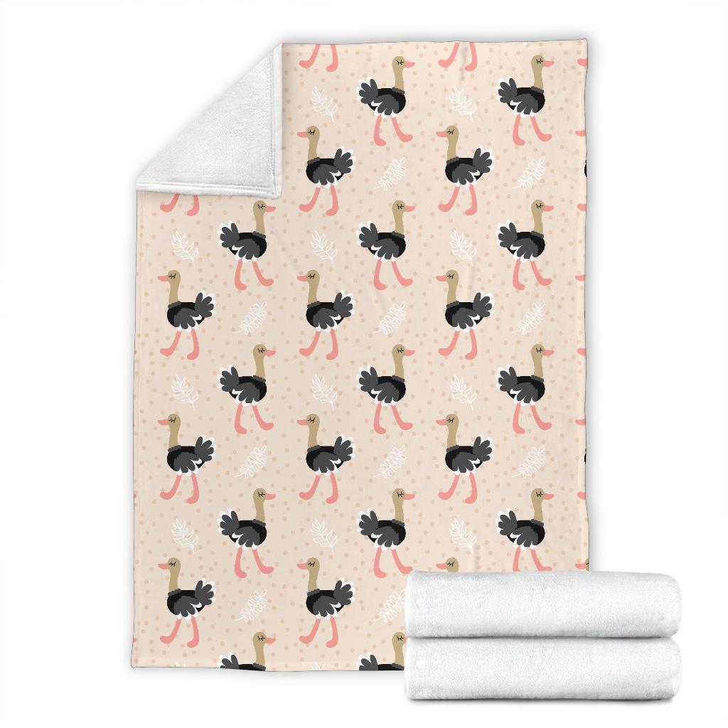 Ostrich Cute Pattern Print Blanket-grizzshop