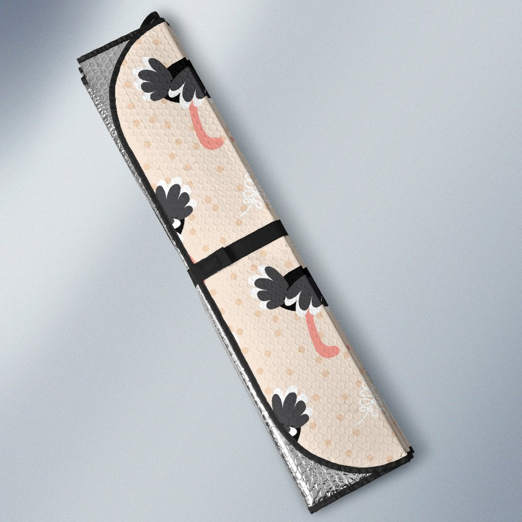 Ostrich Cute Pattern Print Car Sun Shade-grizzshop