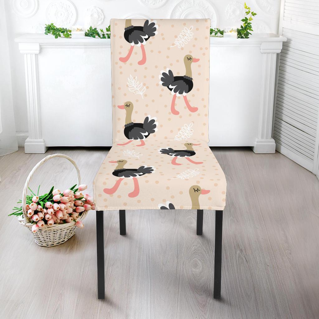 Ostrich Cute Pattern Print Chair Cover-grizzshop