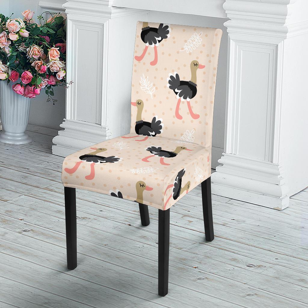 Ostrich Cute Pattern Print Chair Cover-grizzshop