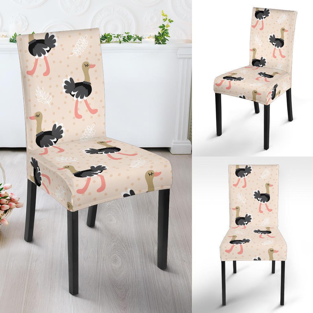 Ostrich Cute Pattern Print Chair Cover-grizzshop