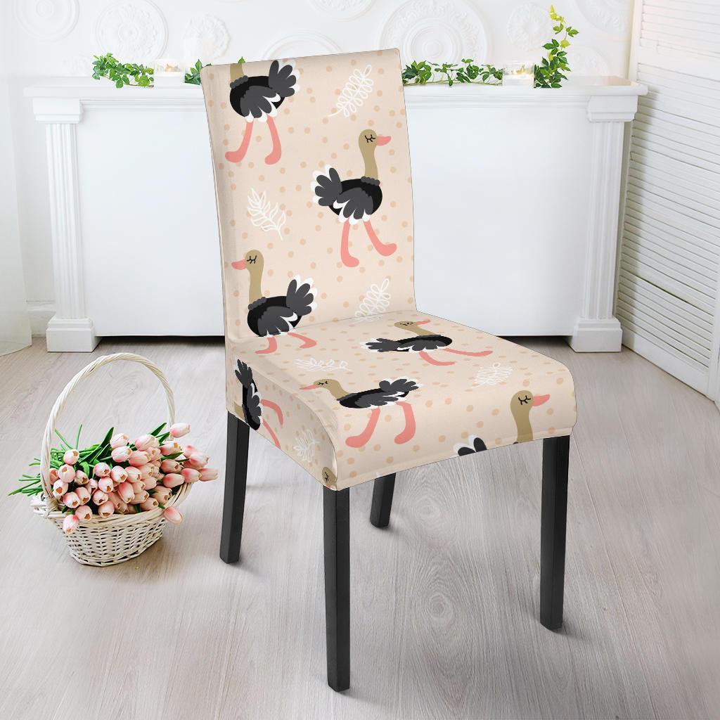 Ostrich Cute Pattern Print Chair Cover-grizzshop