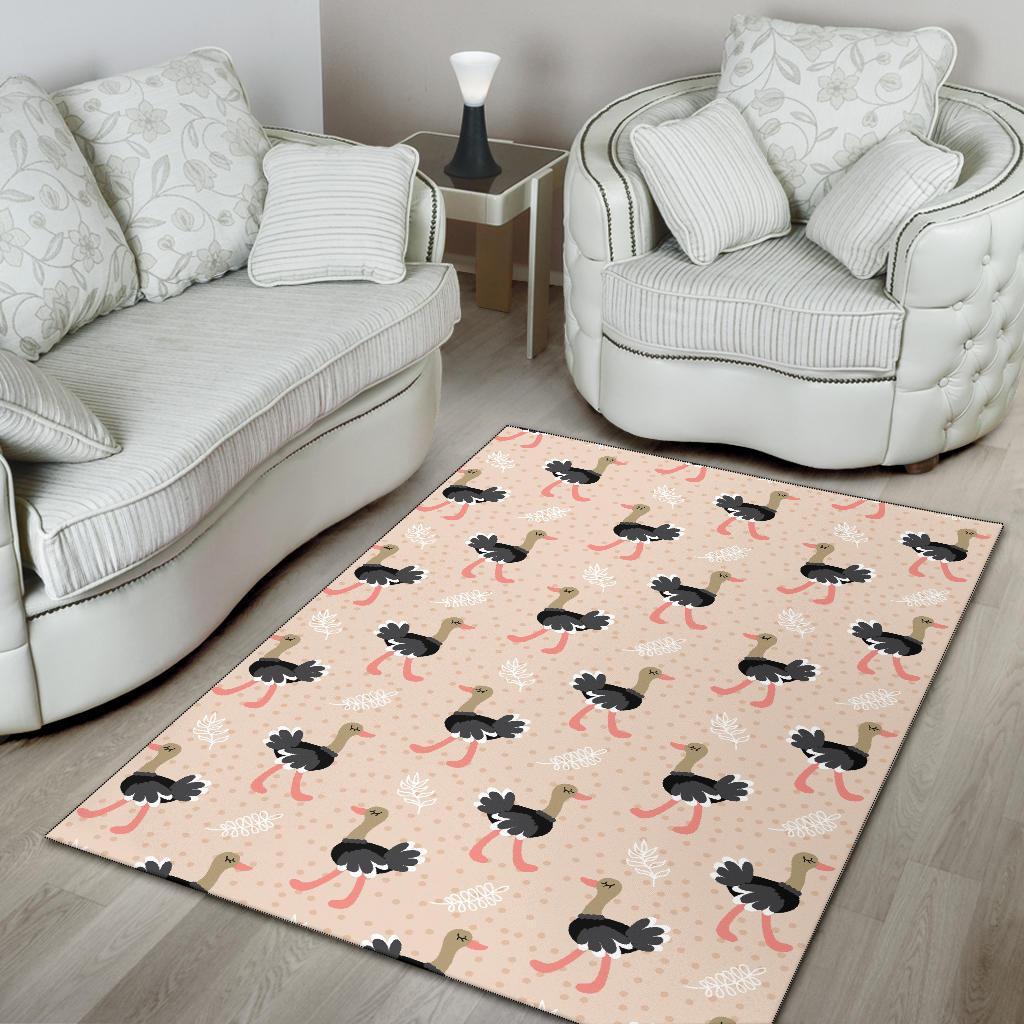 Ostrich Cute Pattern Print Floor Mat-grizzshop