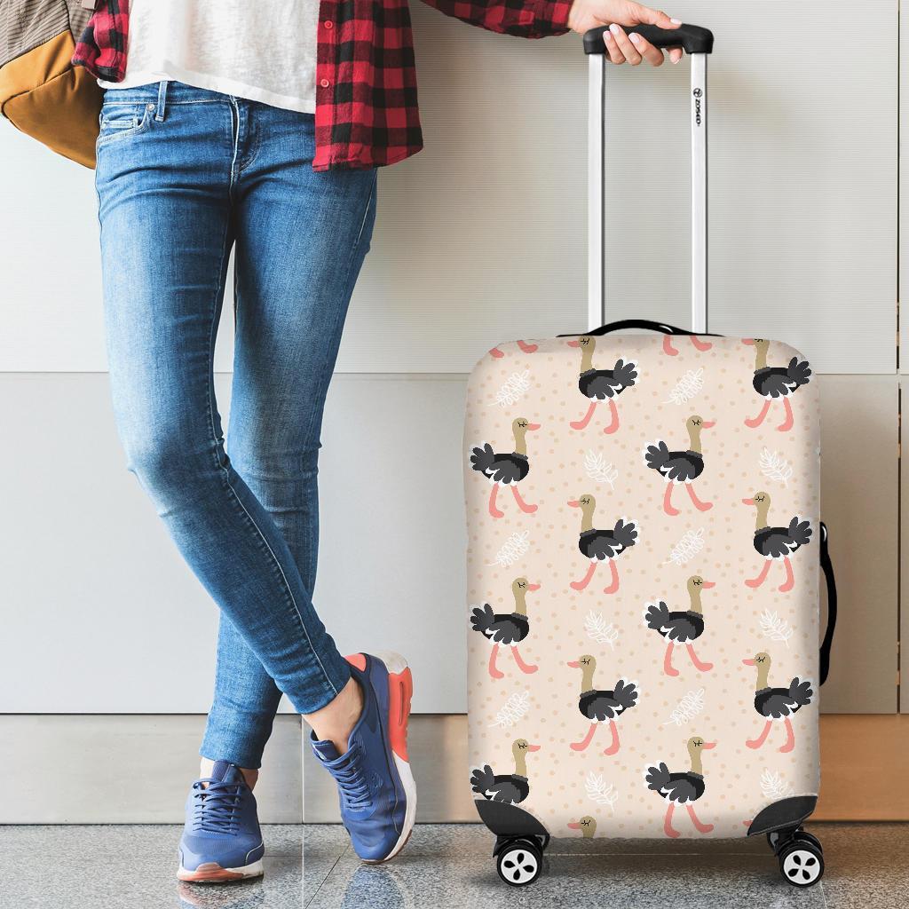 Ostrich Cute Pattern Print Luggage Cover Protector-grizzshop