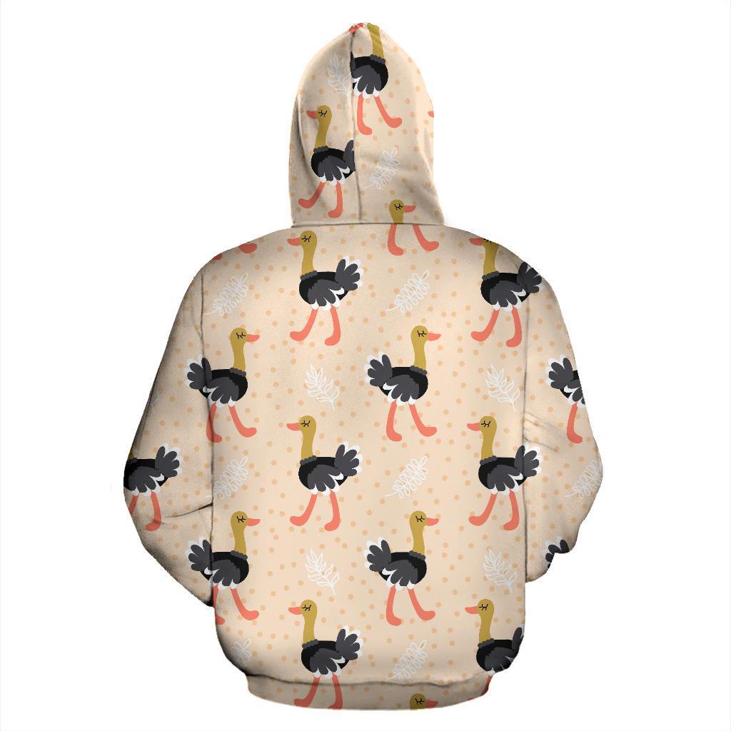 Ostrich Cute Pattern Print Men Women Pullover Hoodie-grizzshop