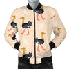 Ostrich Cute Pattern Print Men's Bomber Jacket-grizzshop