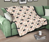 Ostrich Cute Pattern Print Quilt-grizzshop