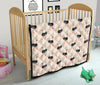 Ostrich Cute Pattern Print Quilt-grizzshop